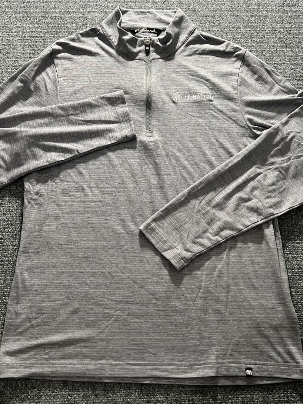Travis Mathew Quarter Zip Pullover Mens M Gray Long Sleeve Golf